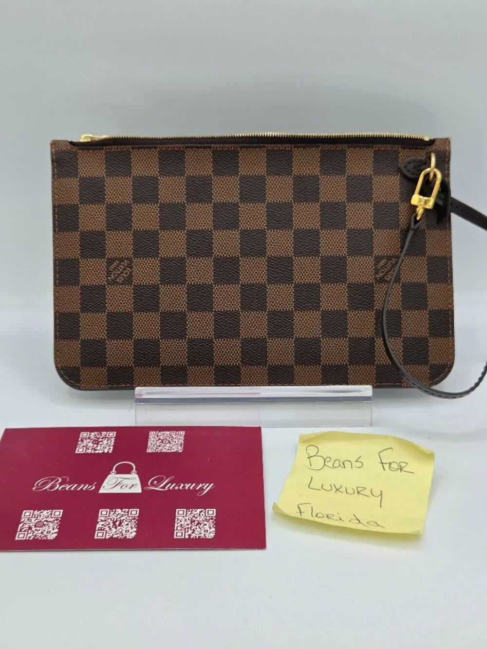 Louis Vuitton Damier Ebene Neverfull MM/GM Pochette | Wristlet | MM0250